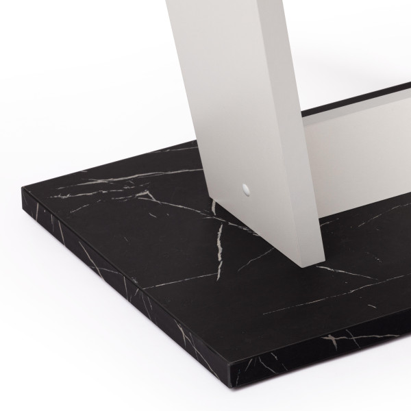 Стол обеденный TIBI нераздвижной ЛДСП, 68,6 х 110 х 75 см, Мрамор черный/Белый фото № 7