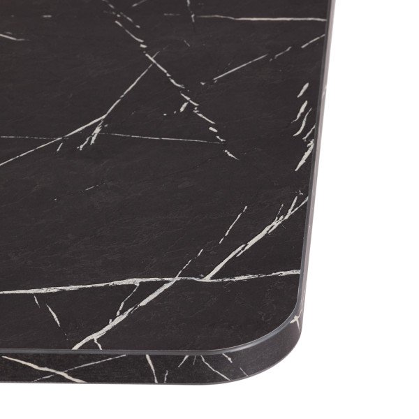 Стол обеденный FOX раздвижной ЛДСП, 68.6x110-145x75 см, Мрамор черный/Белый фото № 10