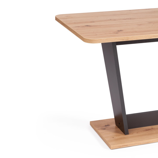 Стол обеденный FOX раздвижной ЛДСП, 68.6x110-145x75 см, Дуб артисан/Графит фото № 9