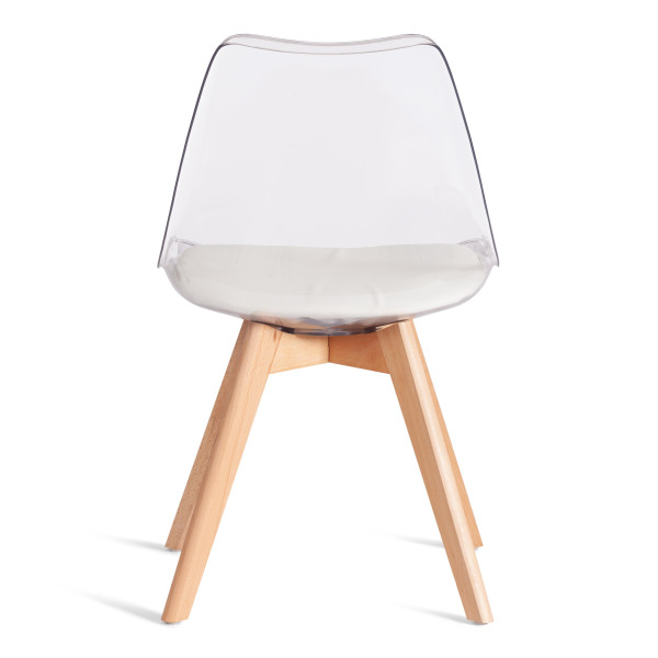 Стул TULIP (mod. 73-1) дерево/пластик/экокожа, 47,5x55x80 см, Прозрачный (Transparent) фото № 4