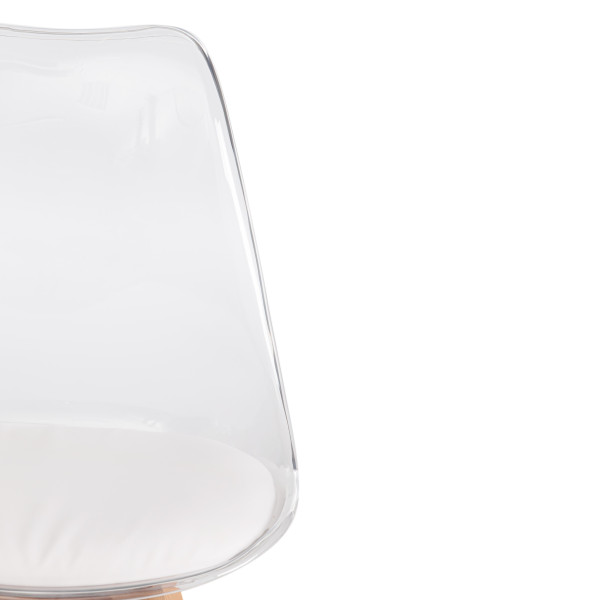 Стул TULIP (mod. 73-1) дерево/пластик/экокожа, 47,5x55x80 см, Прозрачный (Transparent) фото № 6