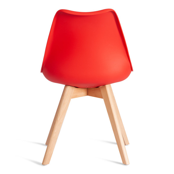 Стул TULIP (mod. 73-1) дерево/пластик/экокожа, 47,5x55x80 см, Красный (Red) фото № 4