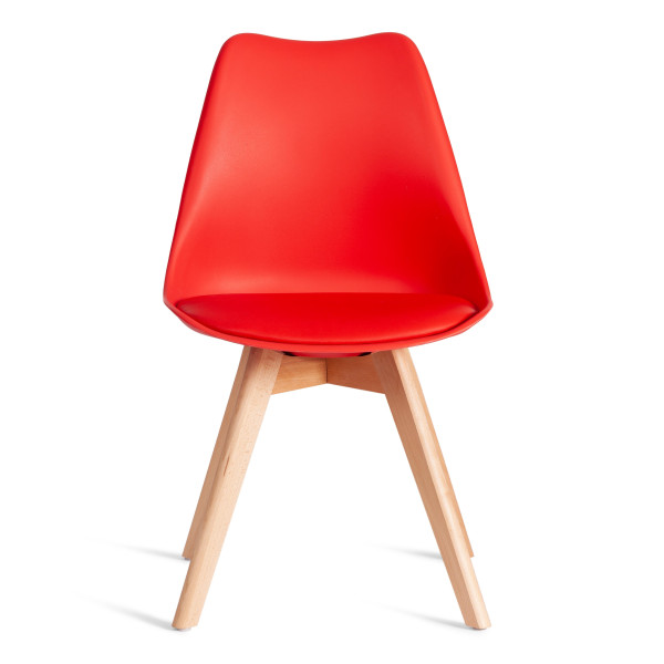 Стул TULIP (mod. 73-1) дерево/пластик/экокожа, 47,5x55x80 см, Красный (Red) фото № 5