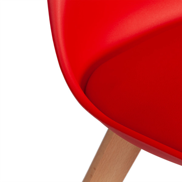 Стул TULIP (mod. 73-1) дерево/пластик/экокожа, 47,5x55x80 см, Красный (Red) фото № 8