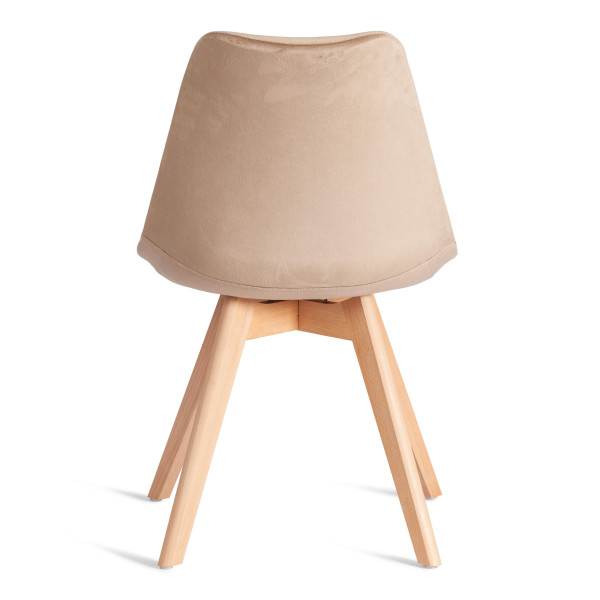 Стул TULIP SOFT (mod. 053V) дерево/пластик/вельвет, 49,5 x 54,5 x 84 см, Бежевый (HLR 12)/натуральный фото № 4