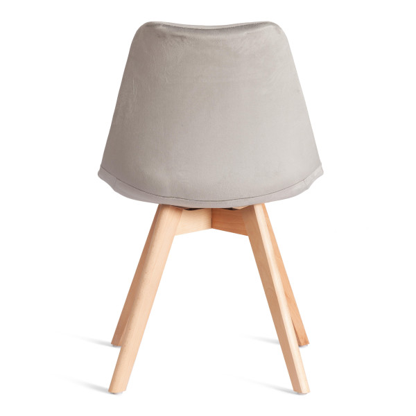 Стул TULIP SOFT (mod. 053V) дерево/пластик/вельвет, 49,5 x 54,5 x 84 см, Светло-серый (HLR 39)/натуральный фото № 4