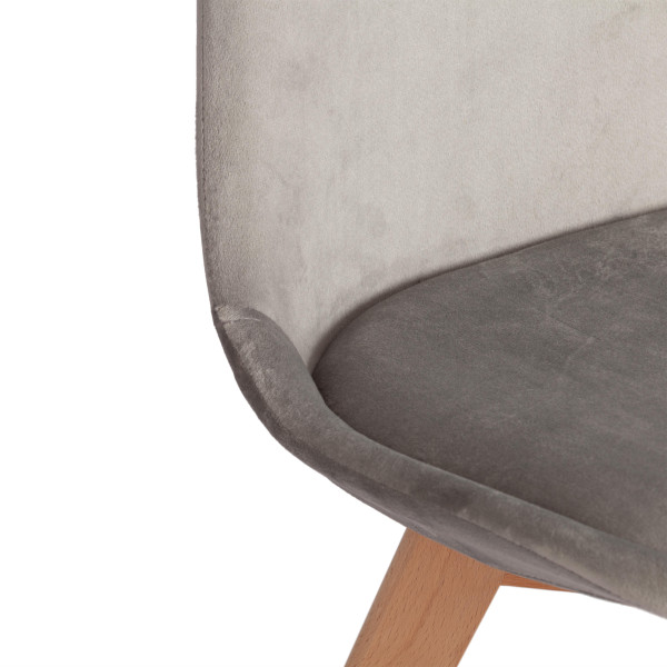Стул TULIP SOFT (mod. 053V) дерево/пластик/вельвет, 49,5 x 54,5 x 84 см, Светло-серый (HLR 39)/натуральный фото № 8