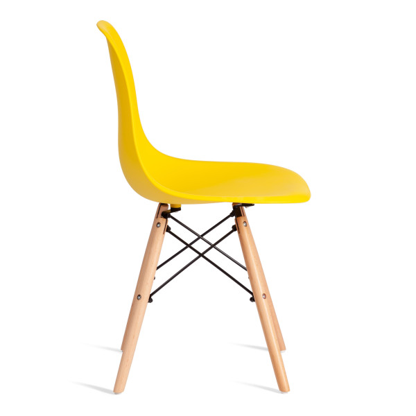 Стул CINDY (EAMES) (mod. 1801) дерево бук/металл/сиденье пластик, 45x51x82 см, Yellow (Желтый) фото № 2