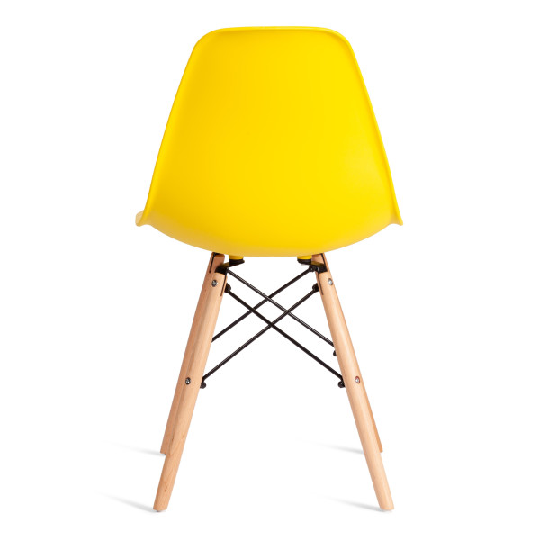 Стул CINDY (EAMES) (mod. 1801) дерево бук/металл/сиденье пластик, 45x51x82 см, Yellow (Желтый) фото № 4