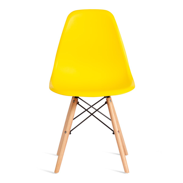 Стул CINDY (EAMES) (mod. 1801) дерево бук/металл/сиденье пластик, 45x51x82 см, Yellow (Желтый) фото № 5