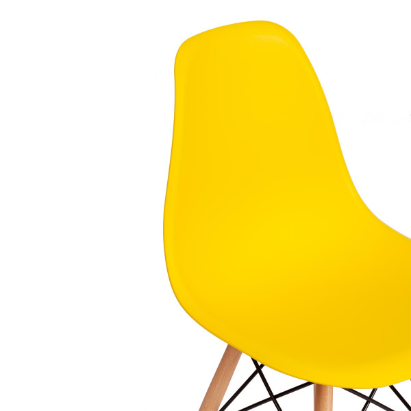Стул CINDY (EAMES) (mod. 1801) дерево бук/металл/сиденье пластик, 45x51x82 см, Yellow (Желтый) фото № 7