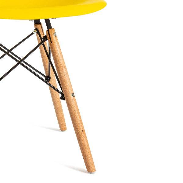 Стул CINDY (EAMES) (mod. 1801) дерево бук/металл/сиденье пластик, 45x51x82 см, Yellow (Желтый) фото № 8