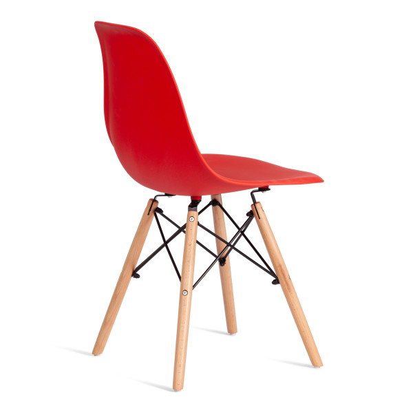 Стул CINDY (EAMES) (mod. 1801) дерево бук/металл/сиденье пластик, 45x51x82 см, Red (красный) фото № 3