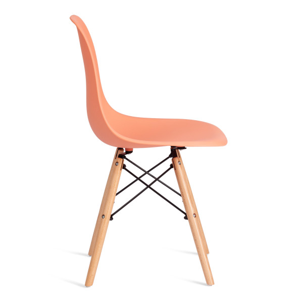 Стул CINDY (EAMES) (mod. 1801) дерево бук/металл/сиденье пластик, 45x51x82 см, Orange (Оранжевый) фото № 2