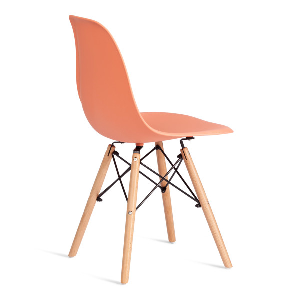 Стул CINDY (EAMES) (mod. 1801) дерево бук/металл/сиденье пластик, 45x51x82 см, Orange (Оранжевый) фото № 3