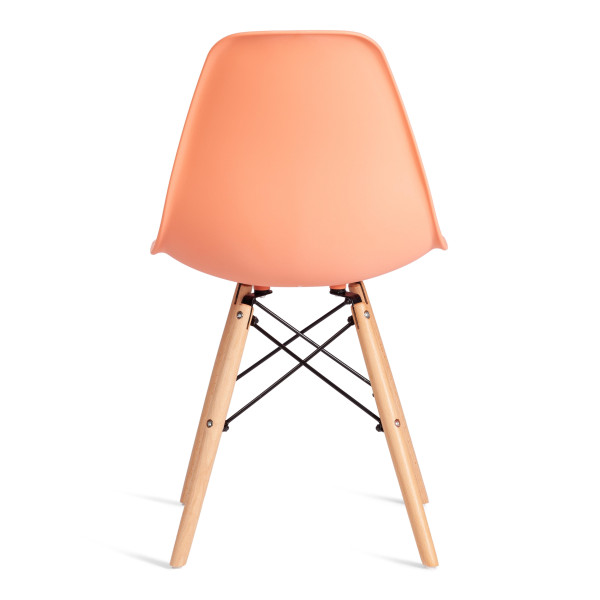 Стул CINDY (EAMES) (mod. 1801) дерево бук/металл/сиденье пластик, 45x51x82 см, Orange (Оранжевый) фото № 4