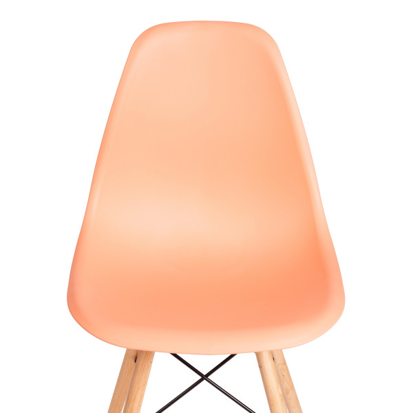 Стул CINDY (EAMES) (mod. 1801) дерево бук/металл/сиденье пластик, 45x51x82 см, Orange (Оранжевый) фото № 6