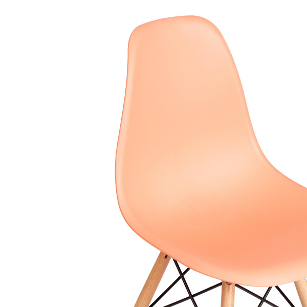 Стул CINDY (EAMES) (mod. 1801) дерево бук/металл/сиденье пластик, 45x51x82 см, Orange (Оранжевый) фото № 7