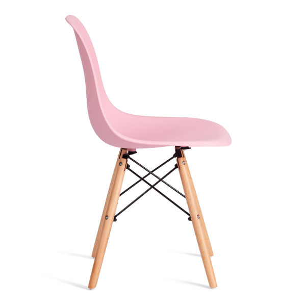 Стул CINDY (EAMES) (mod. 1801) дерево бук/металл/сиденье пластик, 45x51x82 см, Light pink (светло-розовый) фото № 2