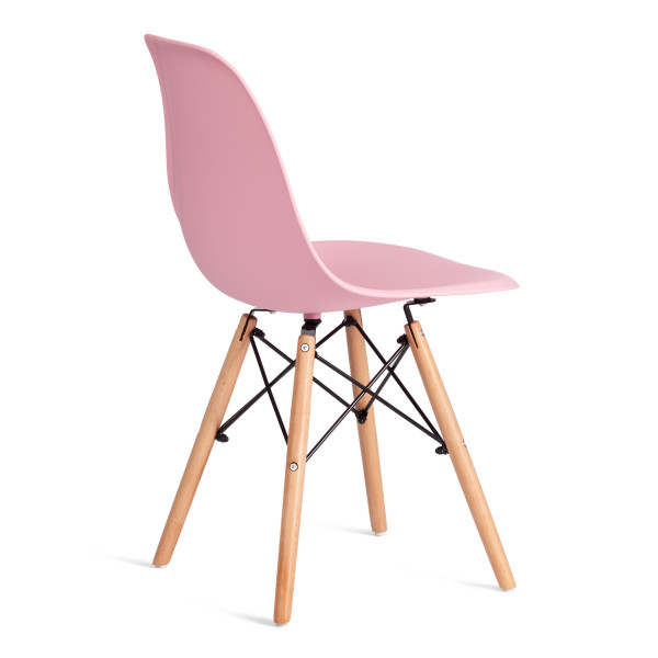 Стул CINDY (EAMES) (mod. 1801) дерево бук/металл/сиденье пластик, 45x51x82 см, Light pink (светло-розовый) фото № 3