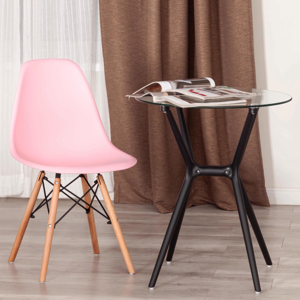 Стул CINDY (EAMES) (mod. 1801) дерево бук/металл/сиденье пластик, 45x51x82 см, Light pink (светло-розовый) фото № 9