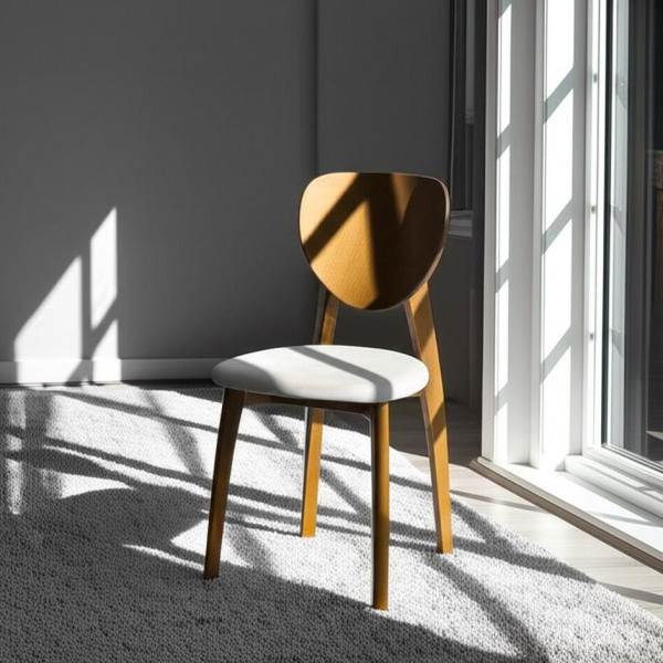 Стул DIAMANTE мягкое сидение бук, 42x42x85см, коричневый, ткань Tenerife Cream фото № 9