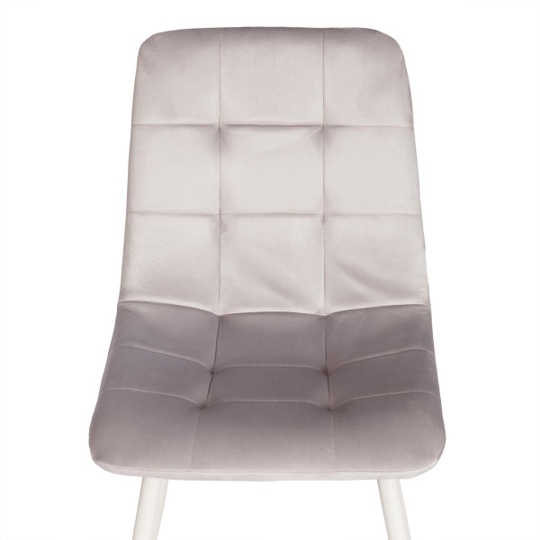 Стул CHILLY (mod. 7094-1) вельвет/металл, 44,5х52,5х86 см, light grey (светло-серый) HLR14 / белый фото № 6