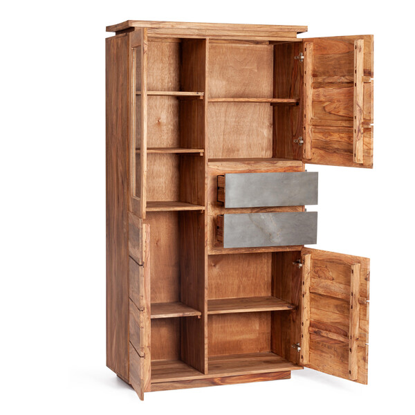 Шкаф-стеллаж Secret De Maison ROSEWOOD ( mod. 9805 ) палисандр/стекло, 100*45*192 см, Natural tinted (натуральный тонированный) фото № 2