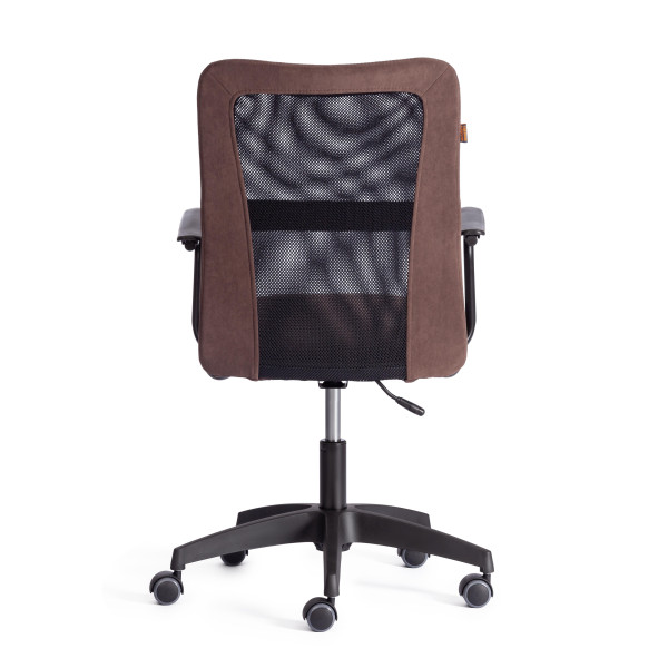 Кресло STAFF флок/ткань, коричневый/черный, 6/W-11 фото № 4