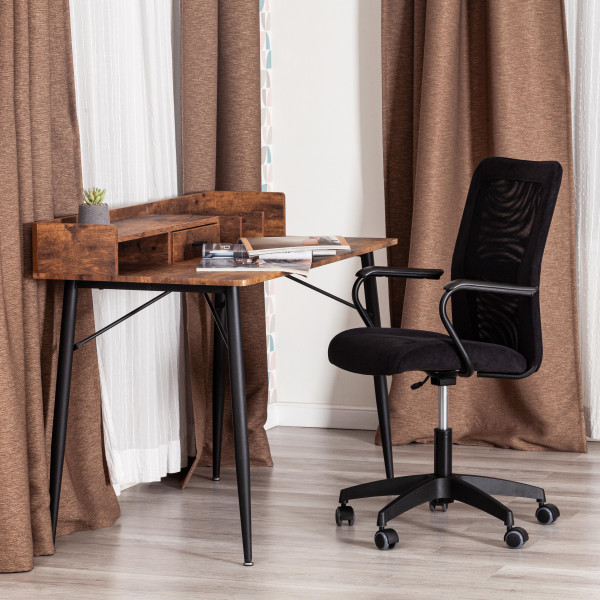 Кресло STAFF флок/ткань, черный, 35/W-11 фото № 12