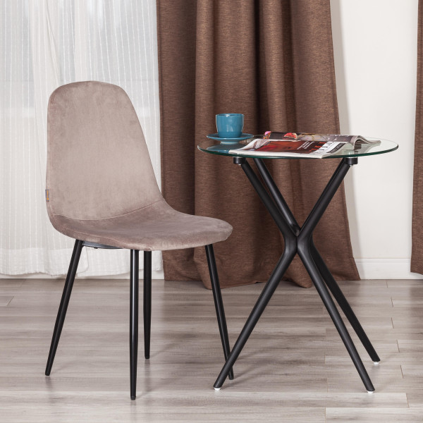 Стул BREEZE (mod. JSC-58) Велюр/металл , 44 х 53 х 86 см, coffee (кофейный) HLR 9 / черный фото № 9