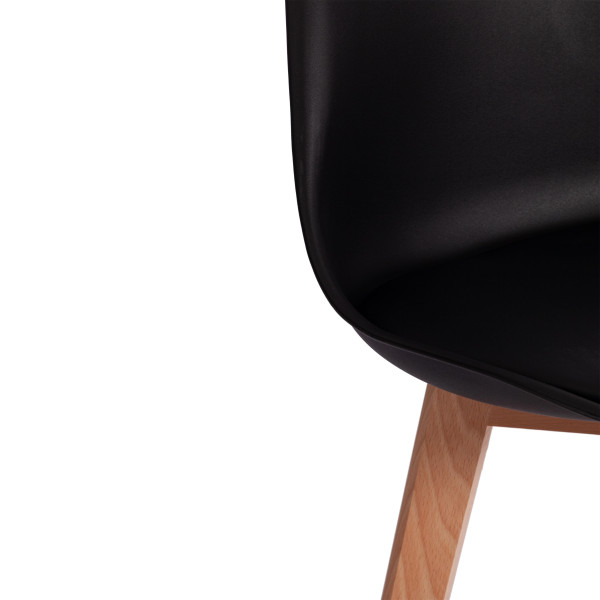 Стул барный TULIP BAR (mod. C1014H-1) пластик/дерево, 42 х 47,5 х 104 см, Black (Черный) 3010/ натуральный фото № 8