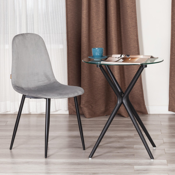 Стул BREEZE (mod. JSC-58) Велюр/металл , 44 х 53 х 86 см, grey (серый) HLR 19 / черный фото № 9