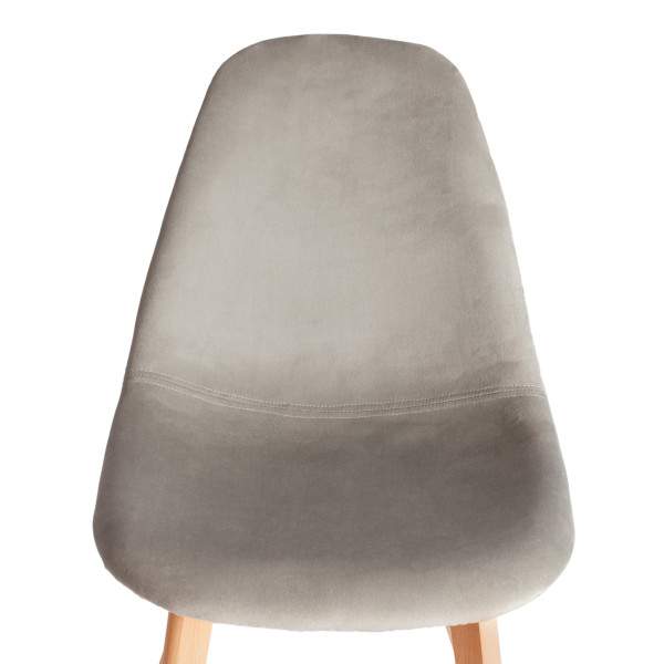Стул CINDY SOFT (mod. C1021F1-1) велюр/дерево бук, 55 х 48 х 83 см, Light grey (светло-серый) HLR39 / натуральный фото № 6