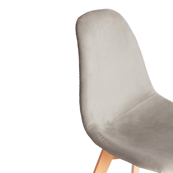Стул CINDY SOFT (mod. C1021F1-1) велюр/дерево бук, 55 х 48 х 83 см, Light grey (светло-серый) HLR39 / натуральный фото № 7