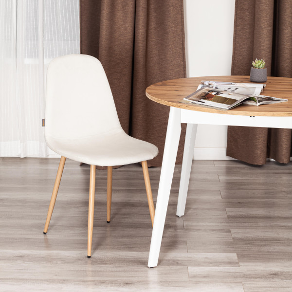 Стул BREEZE (mod. JSC-58) Велюр/металл , 44 х 53 х 86 см, Light beige (светло-бежевый) HLR1 / натуральный фото № 10