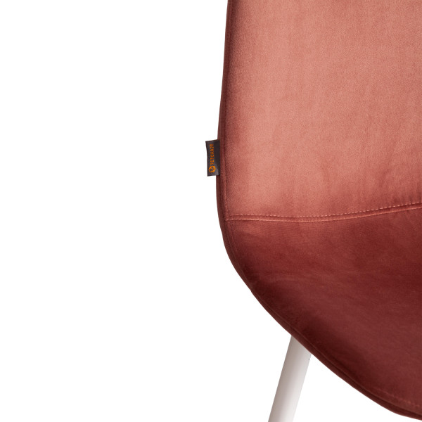 Стул BREEZE (mod. JSC-58) Велюр/металл , 44 х 53 х 86 см, Coral (коралловый) HLR44 / белый фото № 8