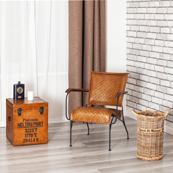 Кресло Secret De Maison PAGANEL (mod. 2106-CH) металл, кожа буйвола, 65 х 75 х 73 см (69 х 84 х 89 см), Античный светлый фото № 10