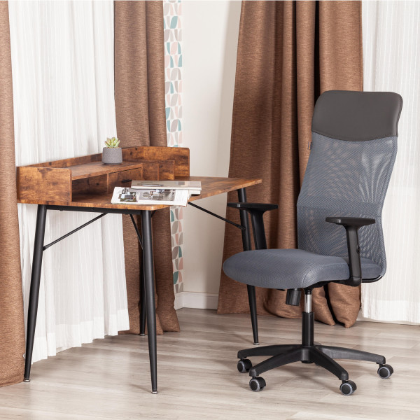 Кресло PRACTIC PLT ткань/кож/зам, серый/металлик, TW-12/W-12/36 фото № 13