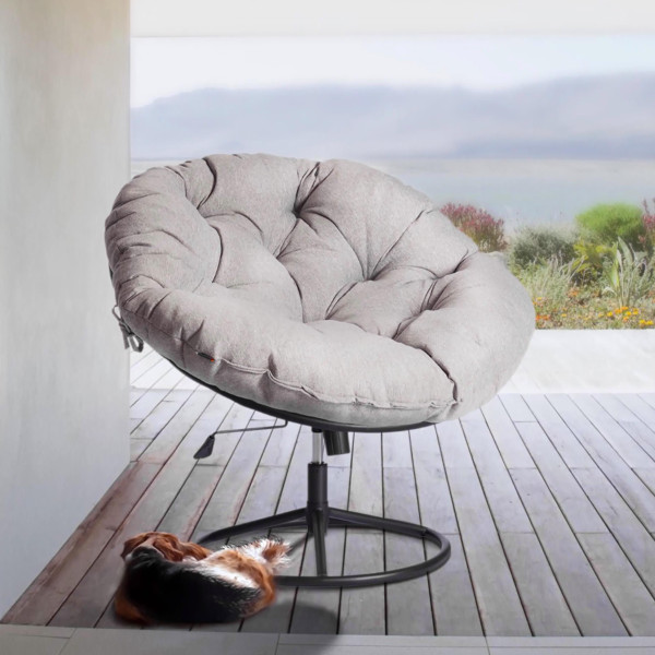 Кресло CLOUDE HOME рогожка/металл, 97х98х90-96см, серо-бежевый, 3M 16/2 фото № 15