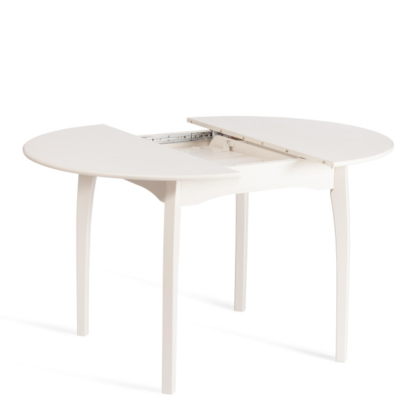 Стол DIAMANTE круглый бук, мдф, шпон дуба, 100 х 100+30 х 75 см, Ivory white фото № 7