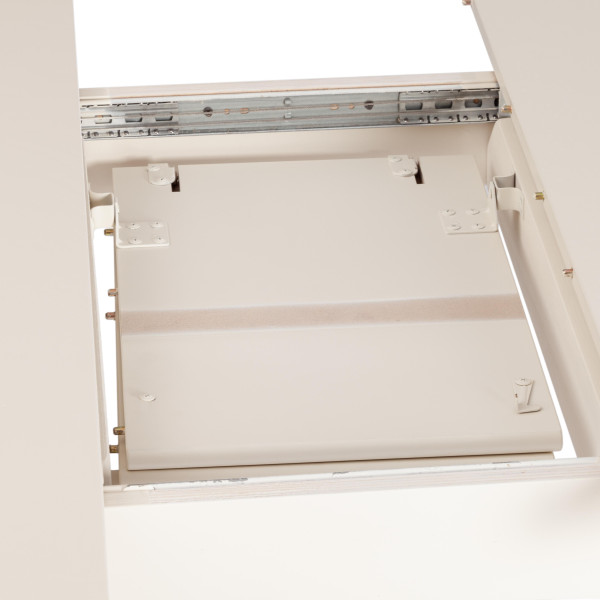 Стол DIAMANTE круглый бук, мдф, шпон дуба, 100 х 100+30 х 75 см, Ivory white фото № 12