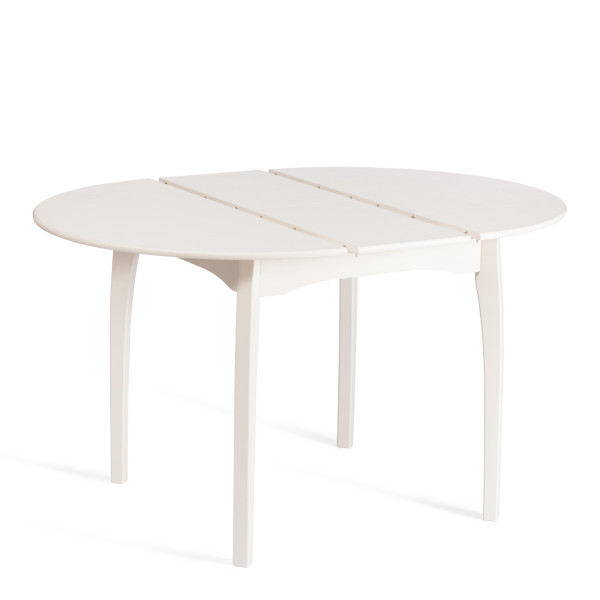 Стол DIAMANTE круглый бук, мдф, шпон дуба, 100 х 100+30 х 75 см, Ivory white фото № 8