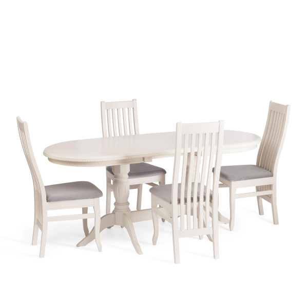 Стул DOLCE мягкое сидение бук, 40х46х100см, ivory white, велюр Tenerife Ultimate grey фото № 6