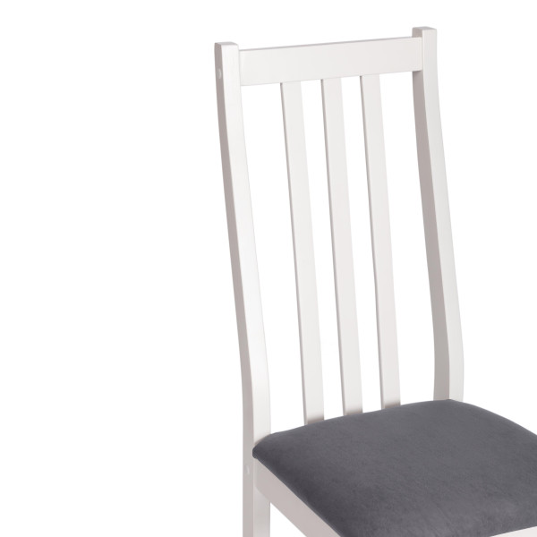 Стул SWEDEN NEW, Многослойный березовый шпон, 41х40х99 см, white/велюр темно-серый фото № 7