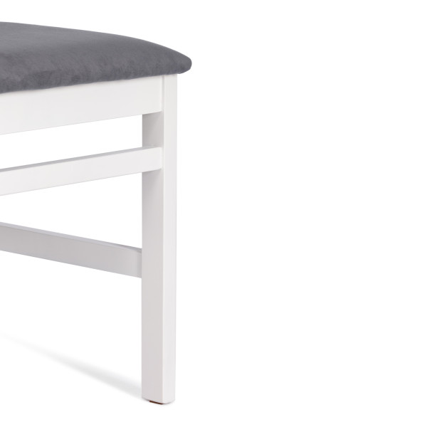 Стул CROSSMAN NEW, Многослойный березовый шпон, 41х40х100 см, white/велюр темно-серый фото № 8