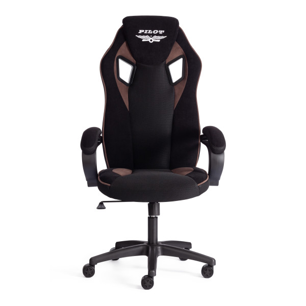 Кресло PILOT (24) флок/ткань, черный/черный/коричневый, 35/TW-11/6 фото № 5