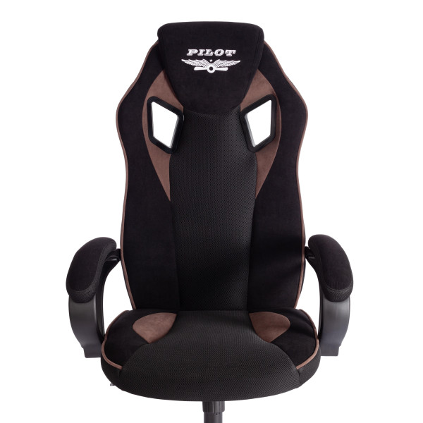 Кресло PILOT (24) флок/ткань, черный/черный/коричневый, 35/TW-11/6 фото № 6
