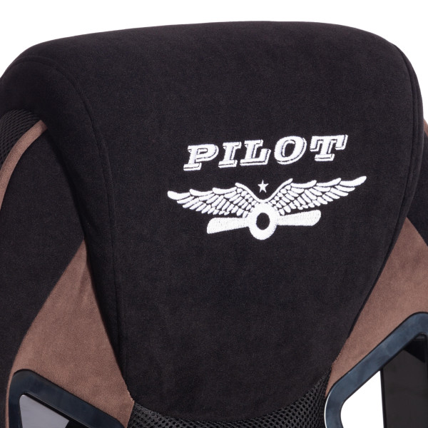 Кресло PILOT (24) флок/ткань, черный/черный/коричневый, 35/TW-11/6 фото № 8
