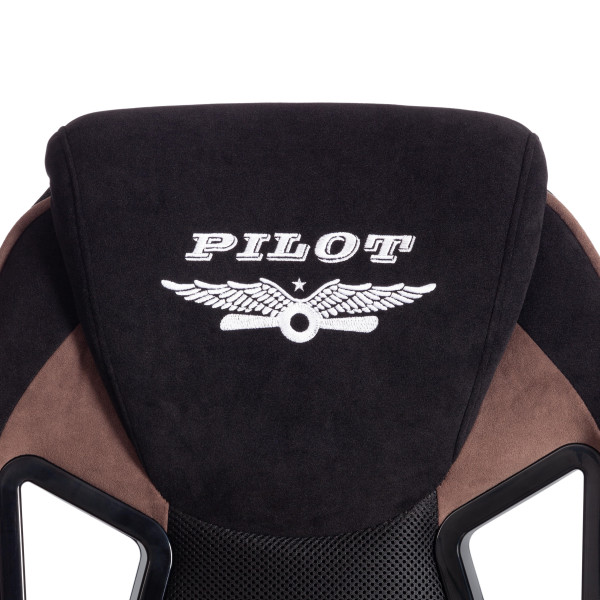 Кресло PILOT (24) флок/ткань, черный/черный/коричневый, 35/TW-11/6 фото № 10